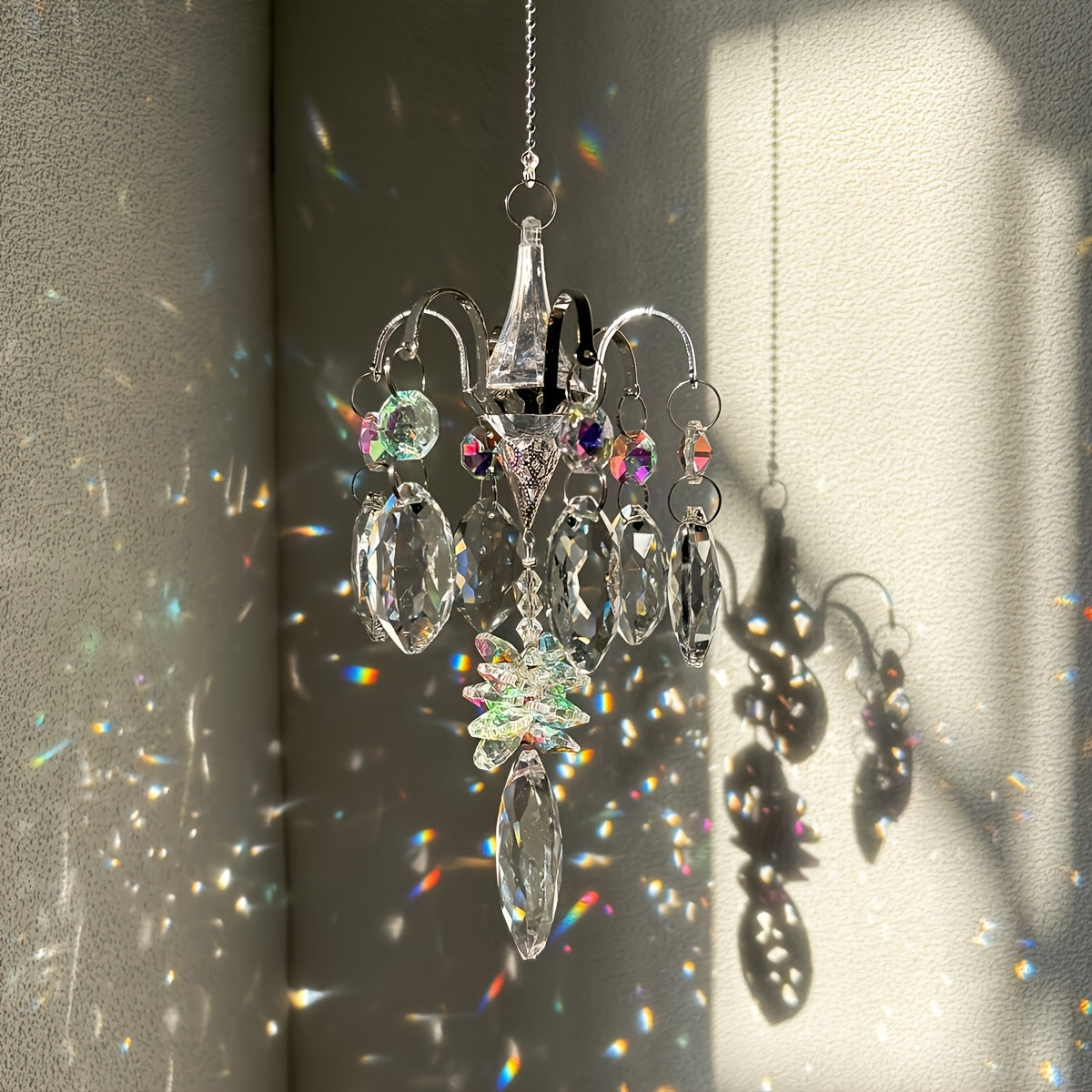 Crystal Bead Chandelier Branch Mirror Hanging Ornament, Prism Rainbow Manufacturer, Suitable for Home, Garden, Car, Anniversary Gift, Party Gift, Christmas Present, Perfect Gift for Any Occasion