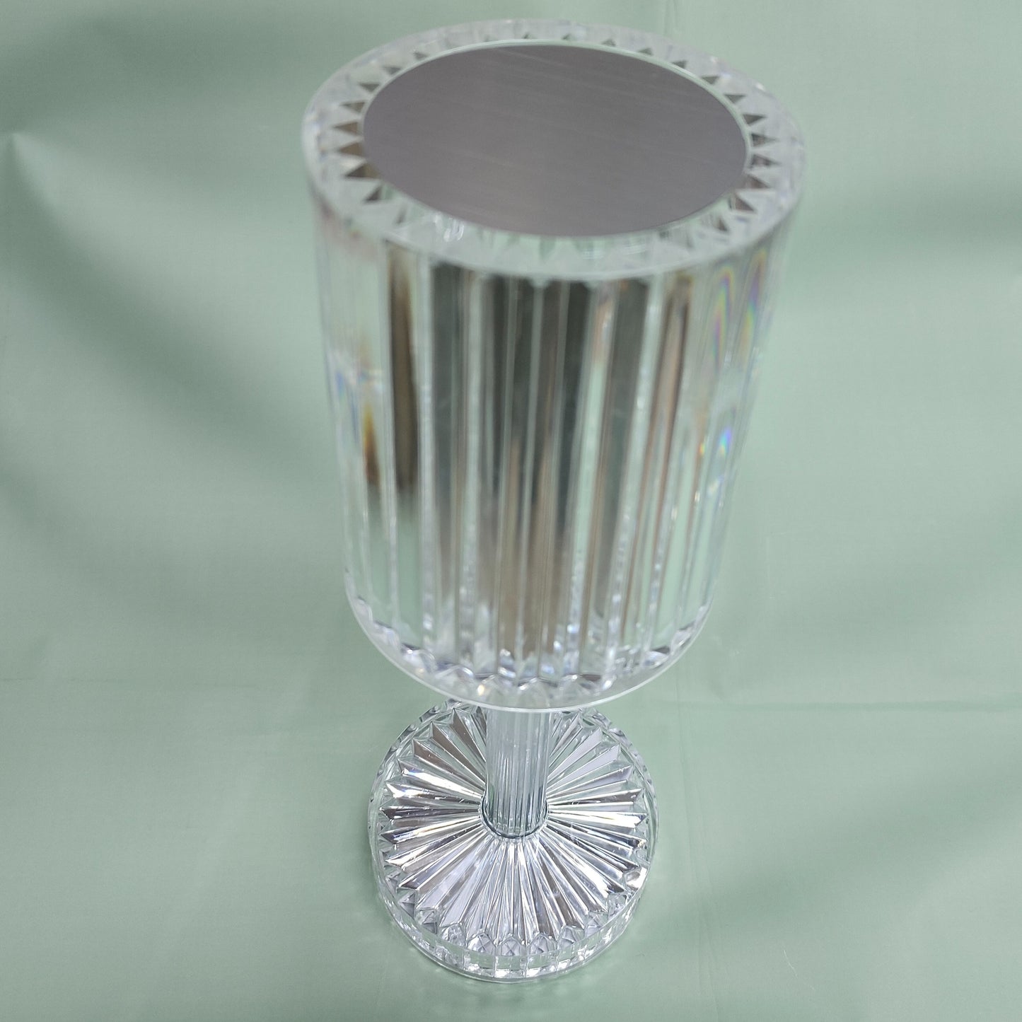 Touch-Activated Crystal LED Night Light: USB Rechargeable, Dimmable Bedroom Lamp with Adjustable Gooseneck & Chic Design