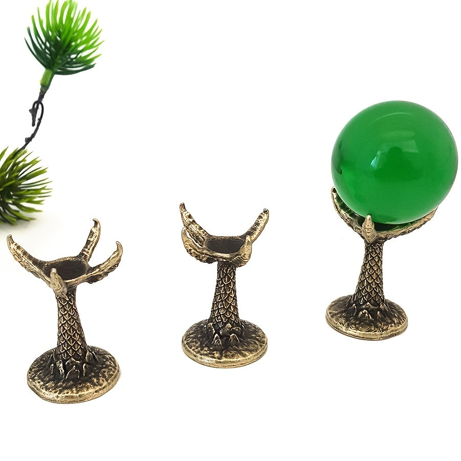 1 Elegant Dragon Claw Crystal Ball Holder - Ornate Metal Base with Textured Finish, Classic Style Home & Office Decor, Ideal for Holiday Gifts, Animal Theme Display (Ball Not Included), Office Decorative Piece|Ornate Decorati