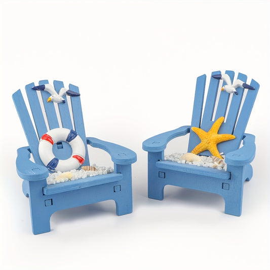 1pc, Wooden Handmade Mini Chair Ornament Beach Decor Nautical Decoration For Bathroom Bedroom Decor Home Decor Article Home Office Desk