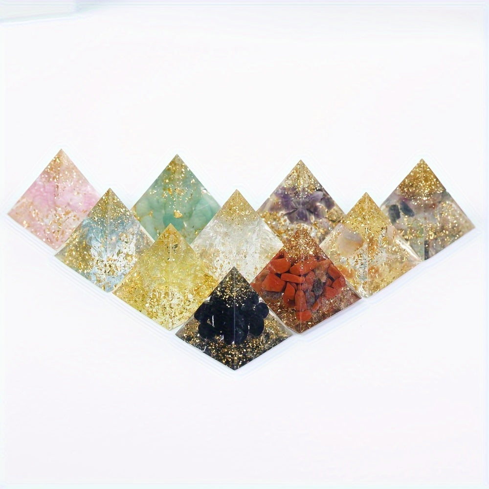 1pc 3cm Crystal Crushed Stone Ornament, Collectible Figurines Resin Drop Glue Desktop Small Ornament, Creative Holiday Gift, Tabletop Decoration, Christmas Gift