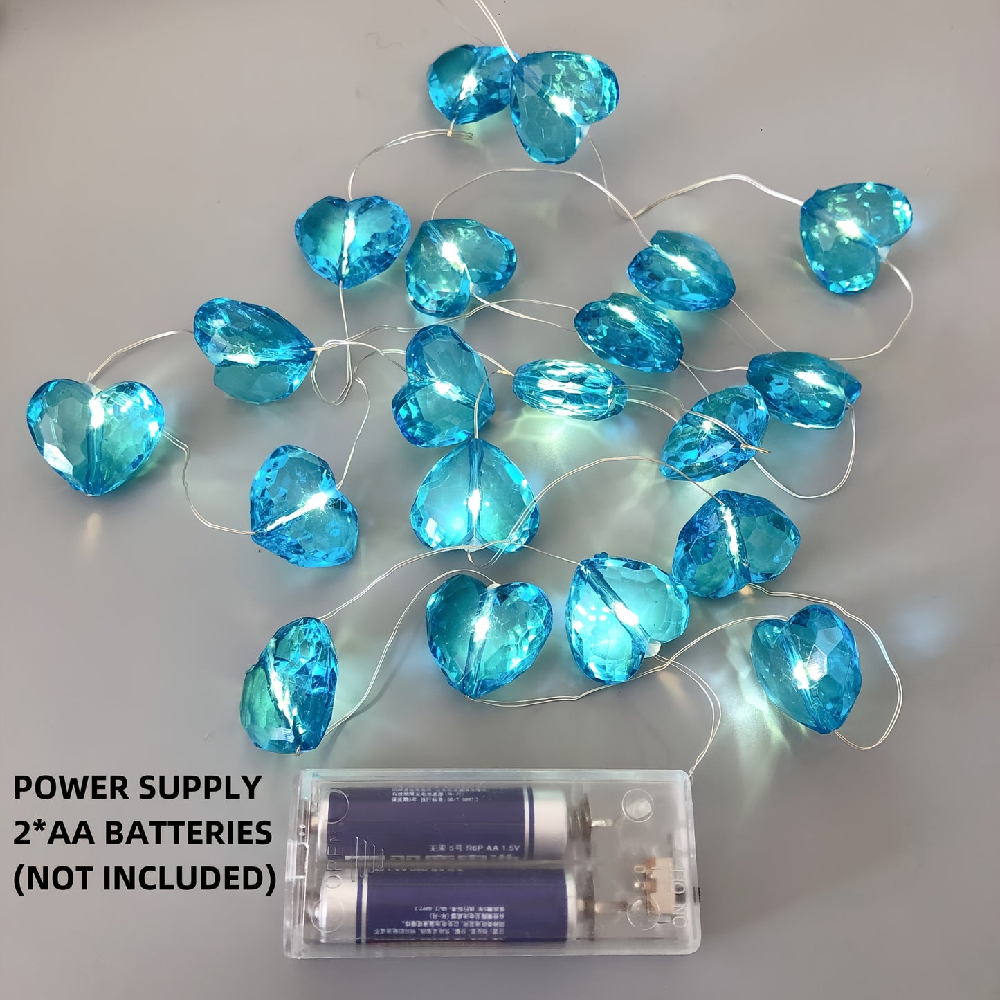LED Valentine's Day Decorative Light, Imitation Crystal Purple Love Heart String Lights, 3D Three-dimensional Acrylic Heart Fairy Lamp, Valentine's Day and Mother's Day Gift, Suitable for Proposal, Wedding, Birthday Party Dec