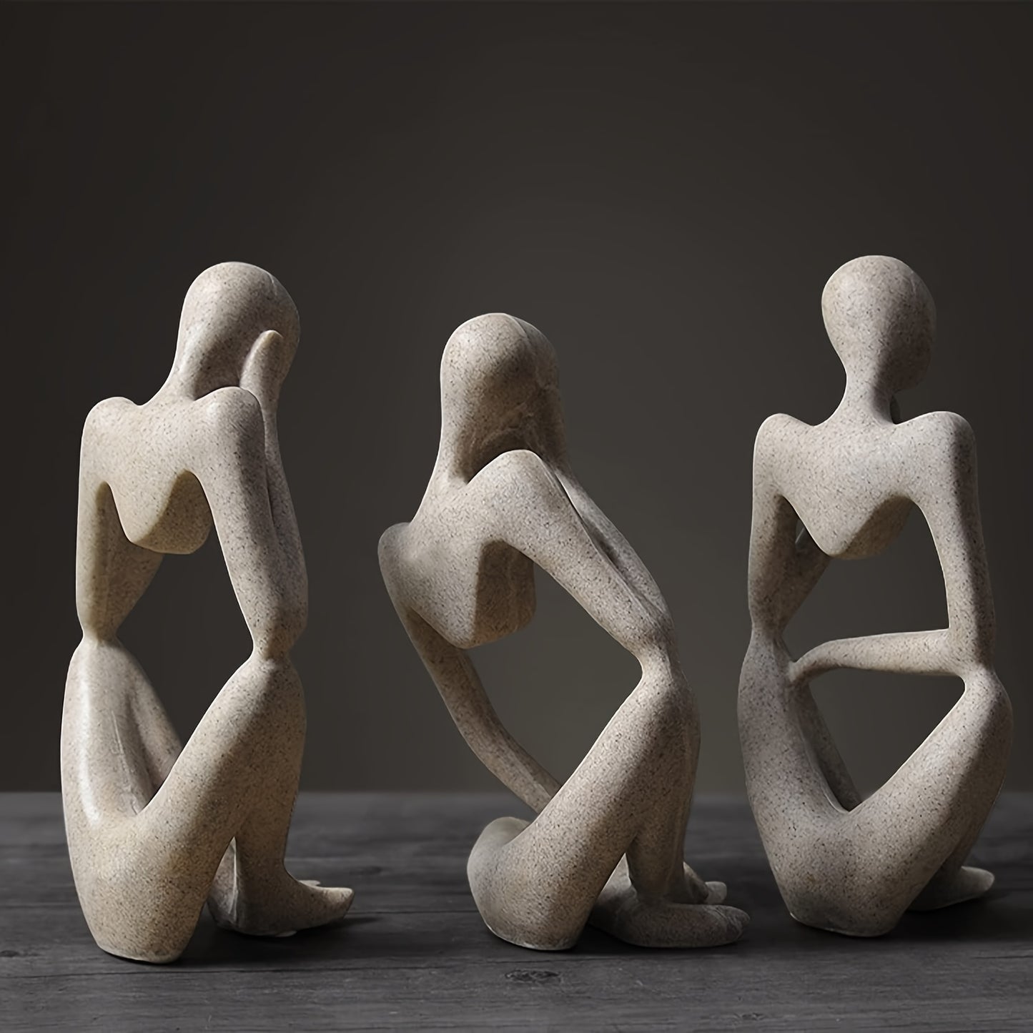 3pcs Modern Abstract Thinker Statue Sculpture Resin Statues For Bookshelf Decor Home Decor Home Office Shelf Desktop Decor