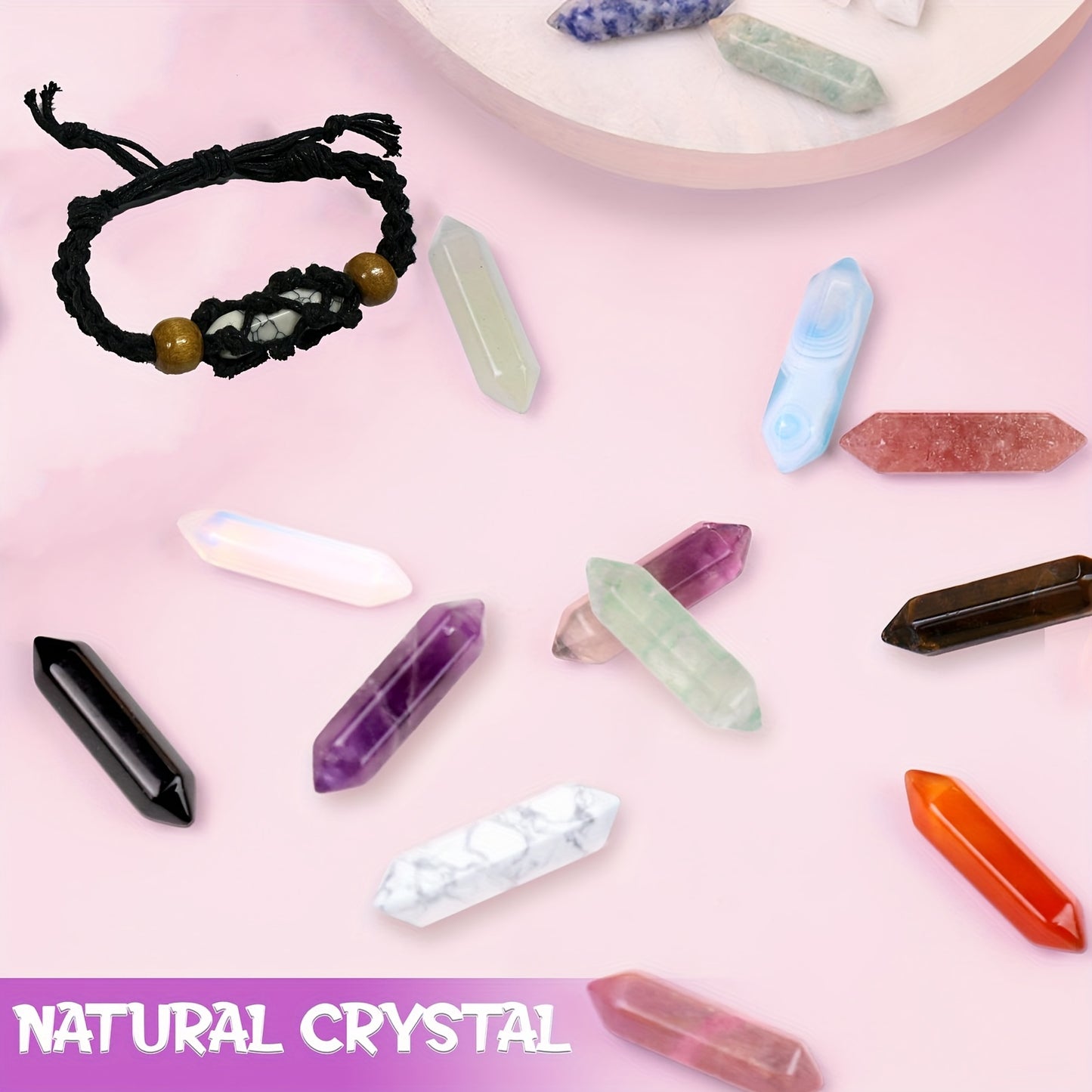 Advent Calendar 2023-24 Days of Crystals and Stones Kit with Crystal Necklace Holder, Magnifier, and Storage Bag - Christmas Countdown Gifts for Girls Boys Kids Adults and Teenagers