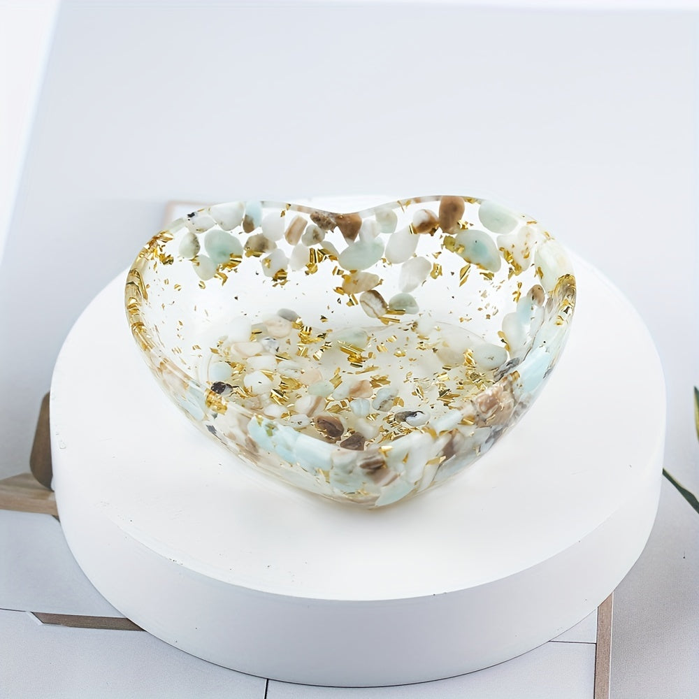 Handmade Resin Love Bowl, Anime-Themed Crystal Jewelry, Versatile Indoor & Outdoor Decor, Ideal for Christmas, Halloween, Easter, Hanukkah, Thanksgiving - No Electricity Needed