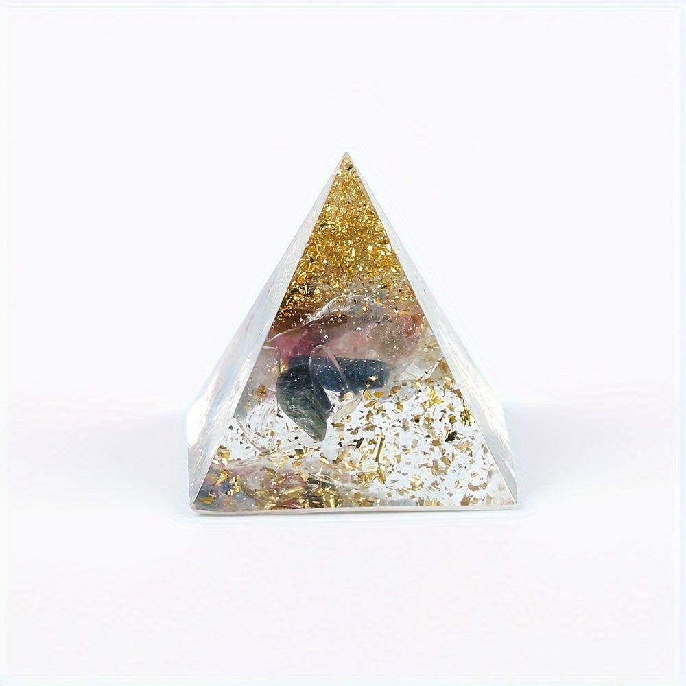1pc Crystal Fragment Ornament, Pyramid Triangle Epoxy Resin Drop Glue Desktop Small Ornament, Holiday Gift, Car Decorations, Home Decorations