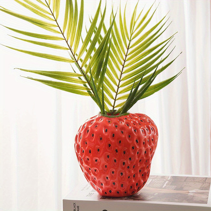 1pc, Handcrafted Resin Strawberry Vase - Perfect for Home Decor, Weddings, and More!