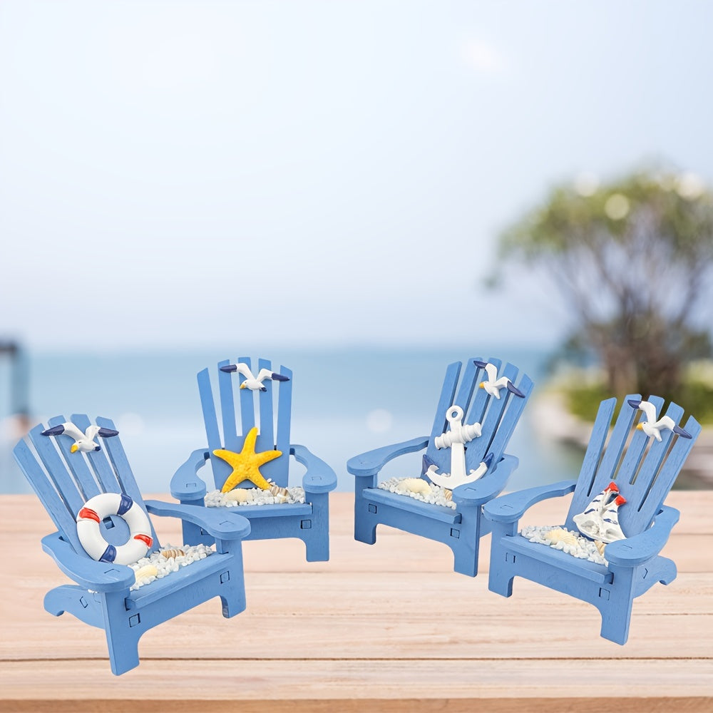 1pc, Wooden Handmade Mini Chair Ornament Beach Decor Nautical Decoration For Bathroom Bedroom Decor Home Decor Article Home Office Desk