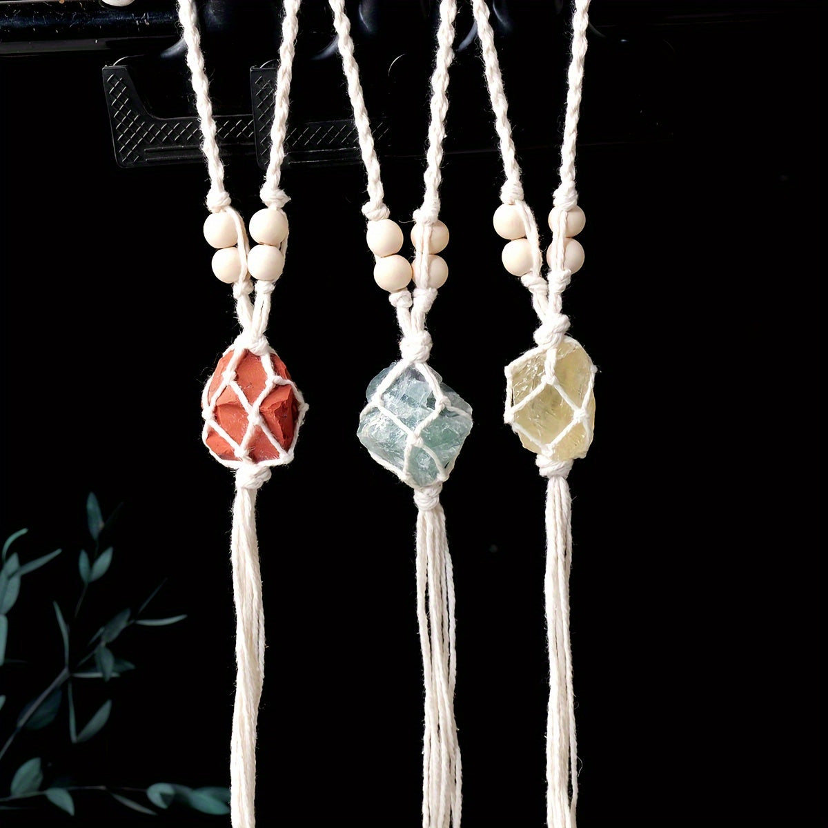 1pc Handmade Natural Crystal Rough Stone Car Pendant - Unique Irregular Shape Home Decoration, No Power Supply, No Feathers, Suitable for All Occasions