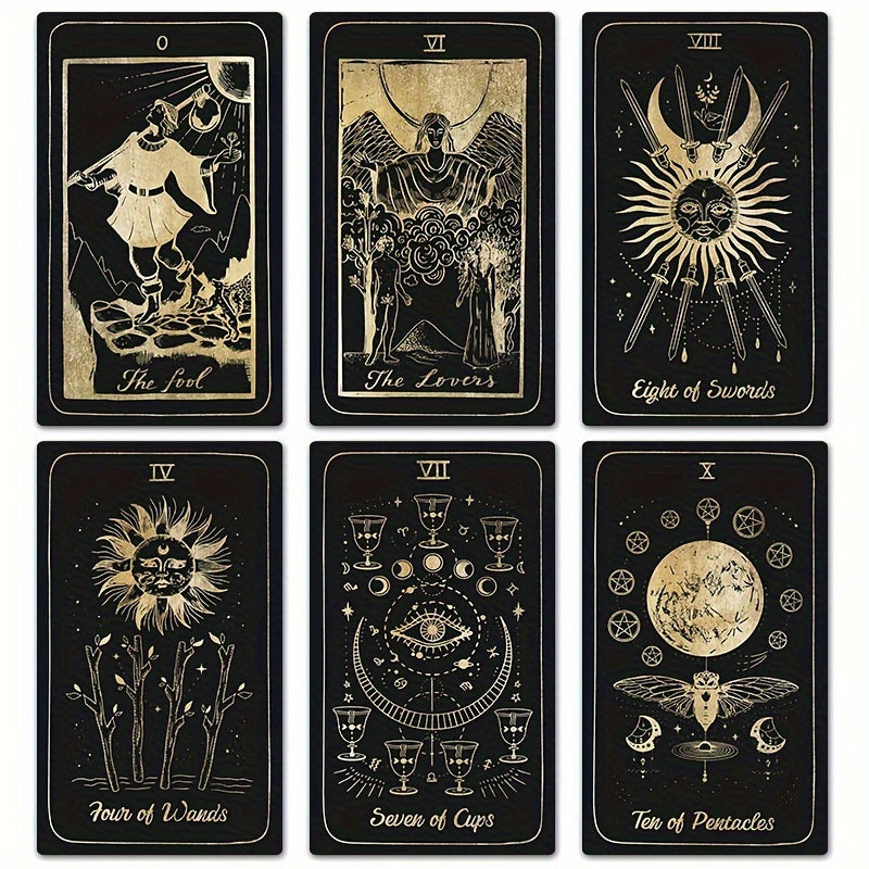 KEPNOY Luna Somnia Tarot Deck with Guidebook, 78-Card Standard Size, Paper Material, Fortune Telling Game for Halloween, Christmas, Thanksgiving Gift