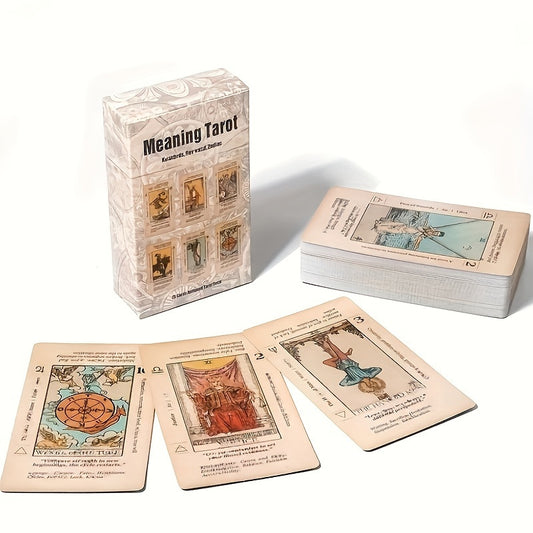 Meaning Tarot Card With Meaning On Them Beginner Tarot Keyword Antiqued Tarot Deck Learn Tarot 78 Cards, Gaming Gift