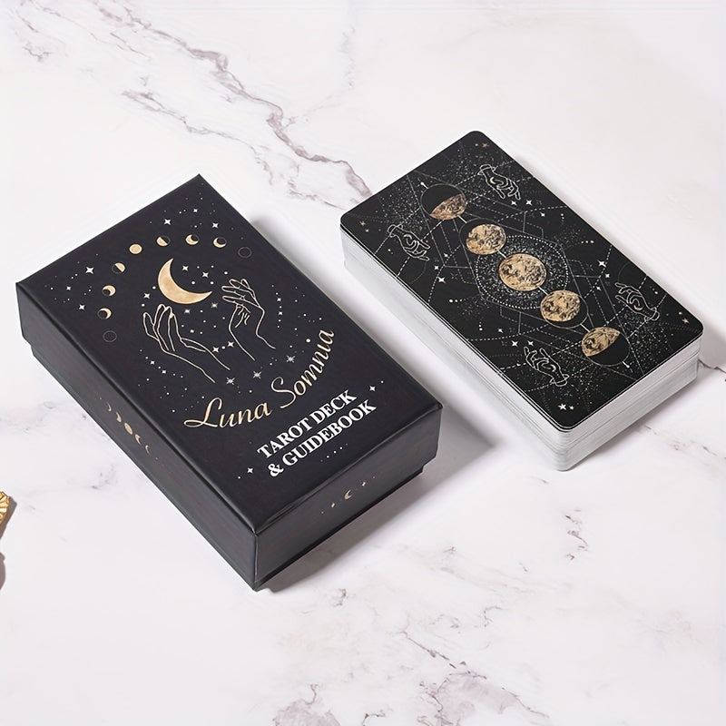 KEPNOY Luna Somnia Tarot Deck with Guidebook, 78-Card Standard Size, Paper Material, Fortune Telling Game for Halloween, Christmas, Thanksgiving Gift