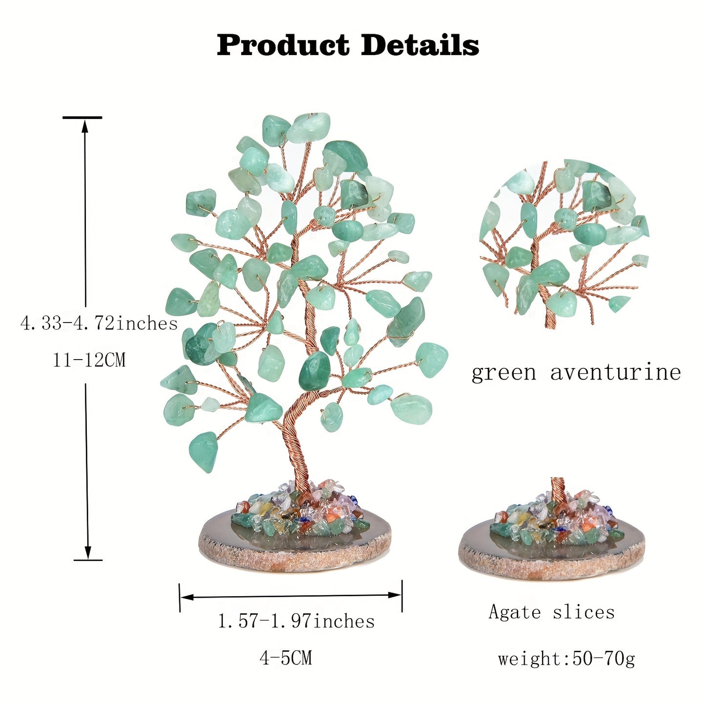 1pc Crystal Tree, Crystal Stone Natural Reiki Crystal Gemstone 7 Chakra Healing Crystal, Shaking Money Tree, Home Office Desk Crystal Decoration Gemstone Energy Decoration Reiki Luck Crystal Gift Home Decor Simulation Plant S