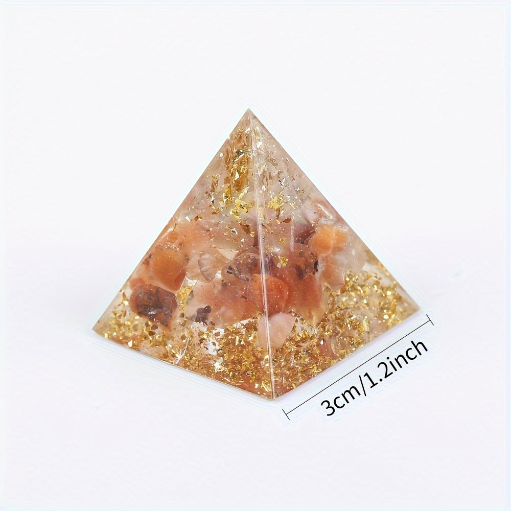 1pc 3cm Crystal Crushed Stone Ornament, Collectible Figurines Resin Drop Glue Desktop Small Ornament, Creative Holiday Gift, Tabletop Decoration, Christmas Gift