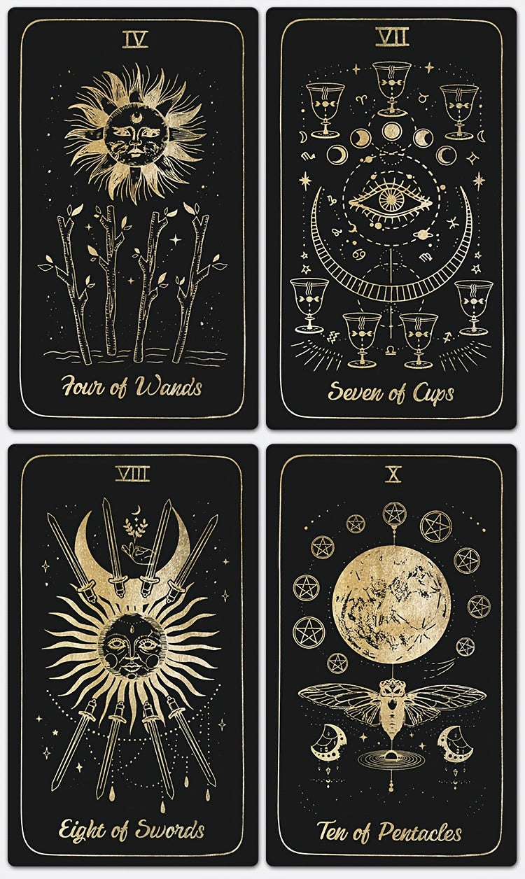 KEPNOY Luna Somnia Tarot Deck with Guidebook, 78-Card Standard Size, Paper Material, Fortune Telling Game for Halloween, Christmas, Thanksgiving Gift