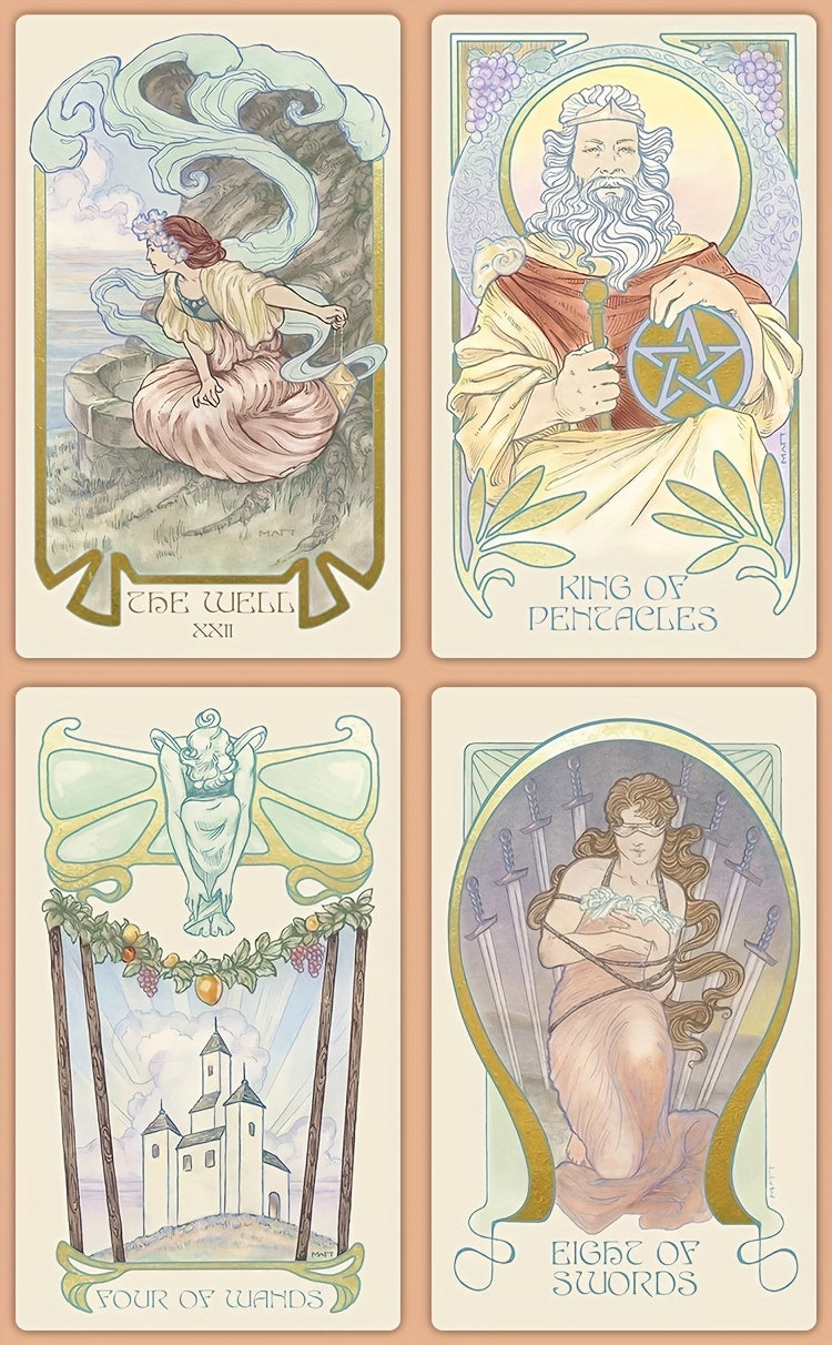 KEPNOY Ethereal Visions Tarot Deck - 78 Cards, Standard Size, Fortune Telling & Party Game, Perfect for Halloween, Thanksgiving, Christmas Gifts