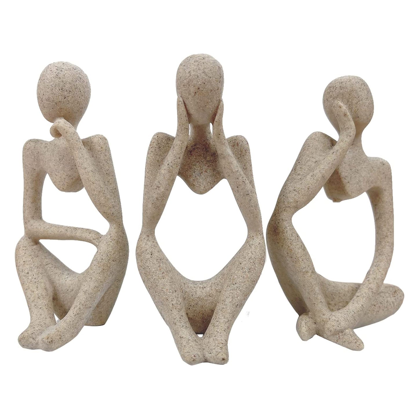 3pcs Modern Abstract Thinker Statue Sculpture Resin Statues For Bookshelf Decor Home Decor Home Office Shelf Desktop Decor
